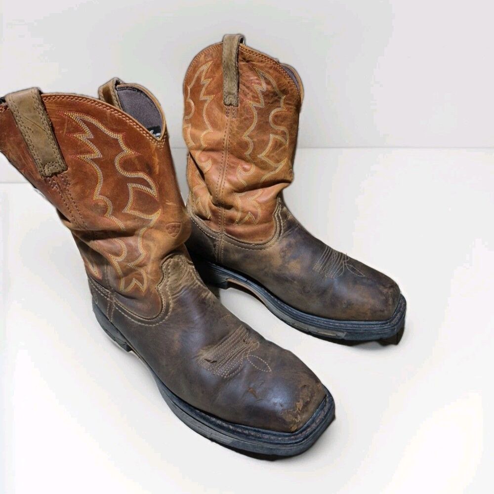 Ariat WorkHog Mens Size 13EE  Steel Toe  Boots  Western 100D6961 Brown Orange